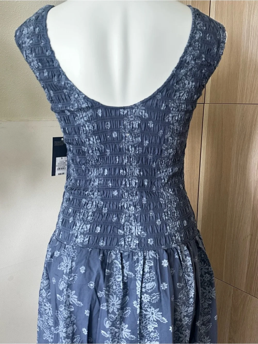 Universal Thread Blue Smocked Floral Midi Dress Size S